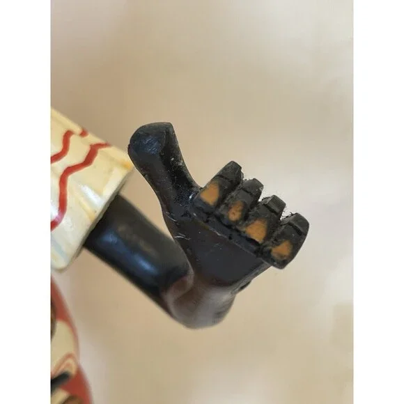CUBA Folk Art Man Musician Drummer Hand-Carved Hand-Painted 17 WOOD Sculpture
